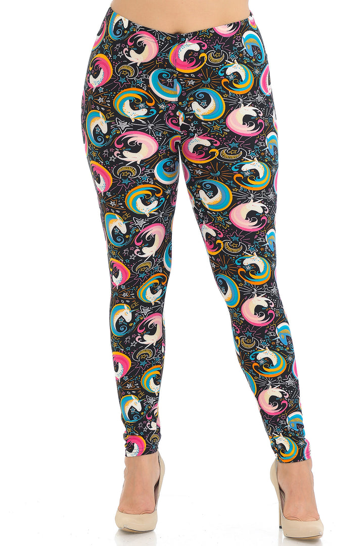 Buttery Smooth Groovy Hip Unicorn Plus Size Leggings