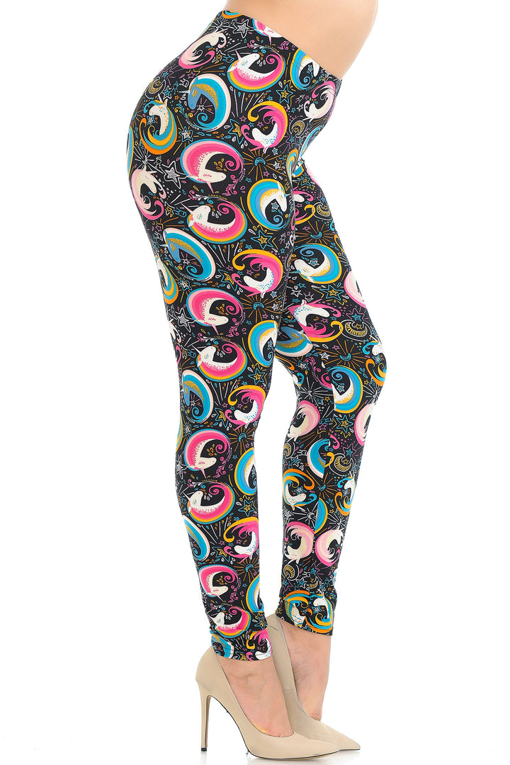 Buttery Smooth Groovy Hip Unicorn Plus Size Leggings