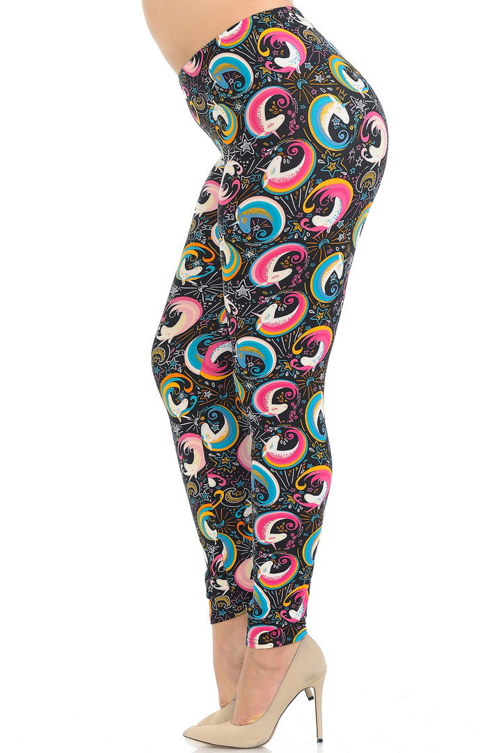 Buttery Smooth Groovy Hip Unicorn Plus Size Leggings