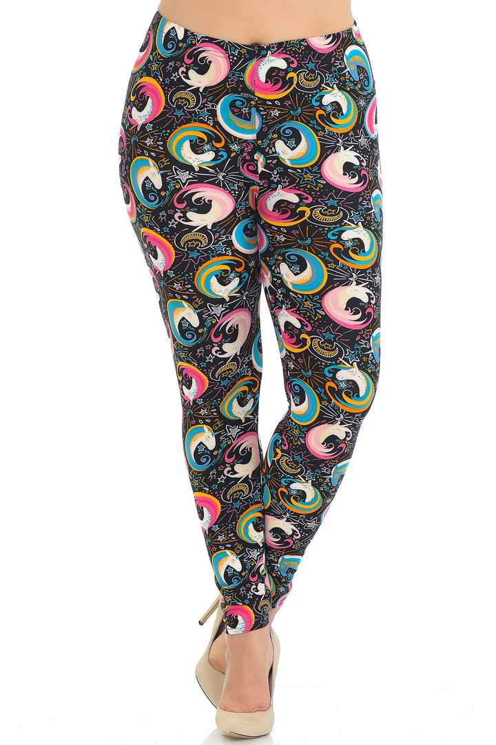 Buttery Smooth Groovy Hip Unicorn Plus Size Leggings