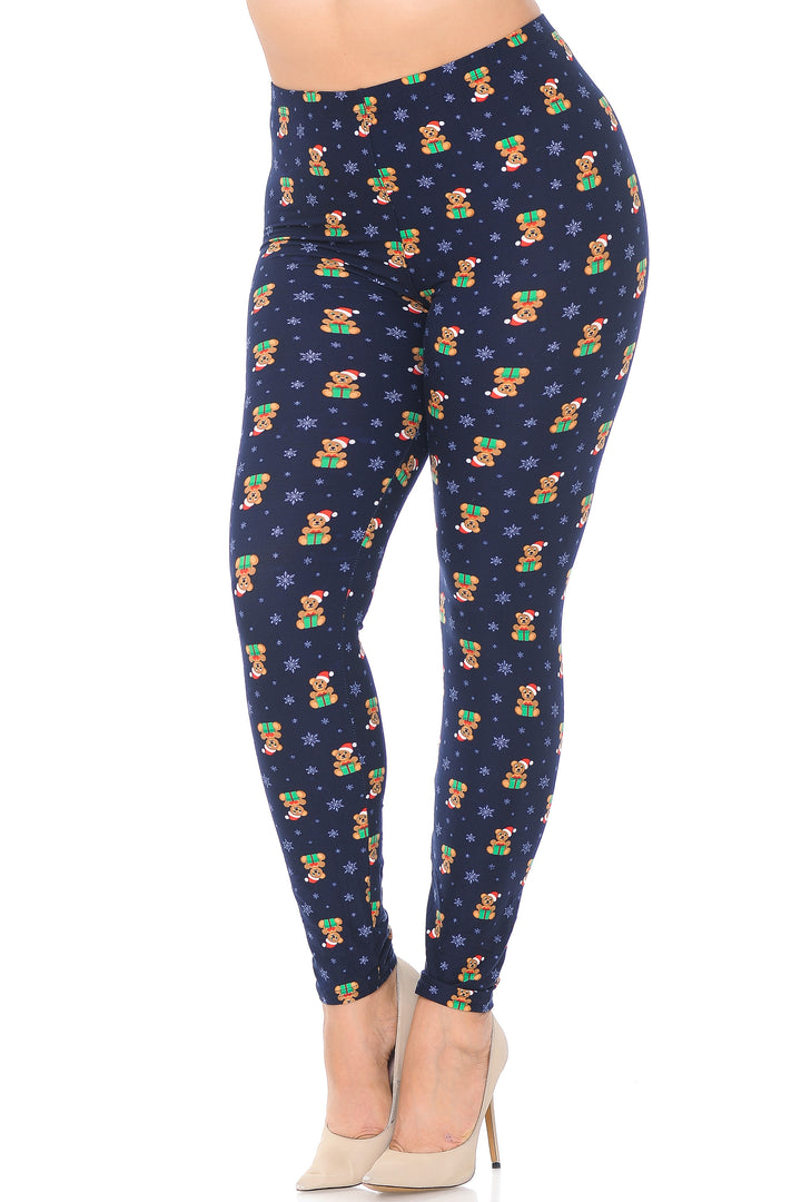 Buttery Smooth Christmas Teddy Bears Plus size Leggings