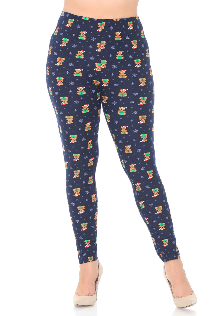 Buttery Smooth Christmas Teddy Bears Plus size Leggings