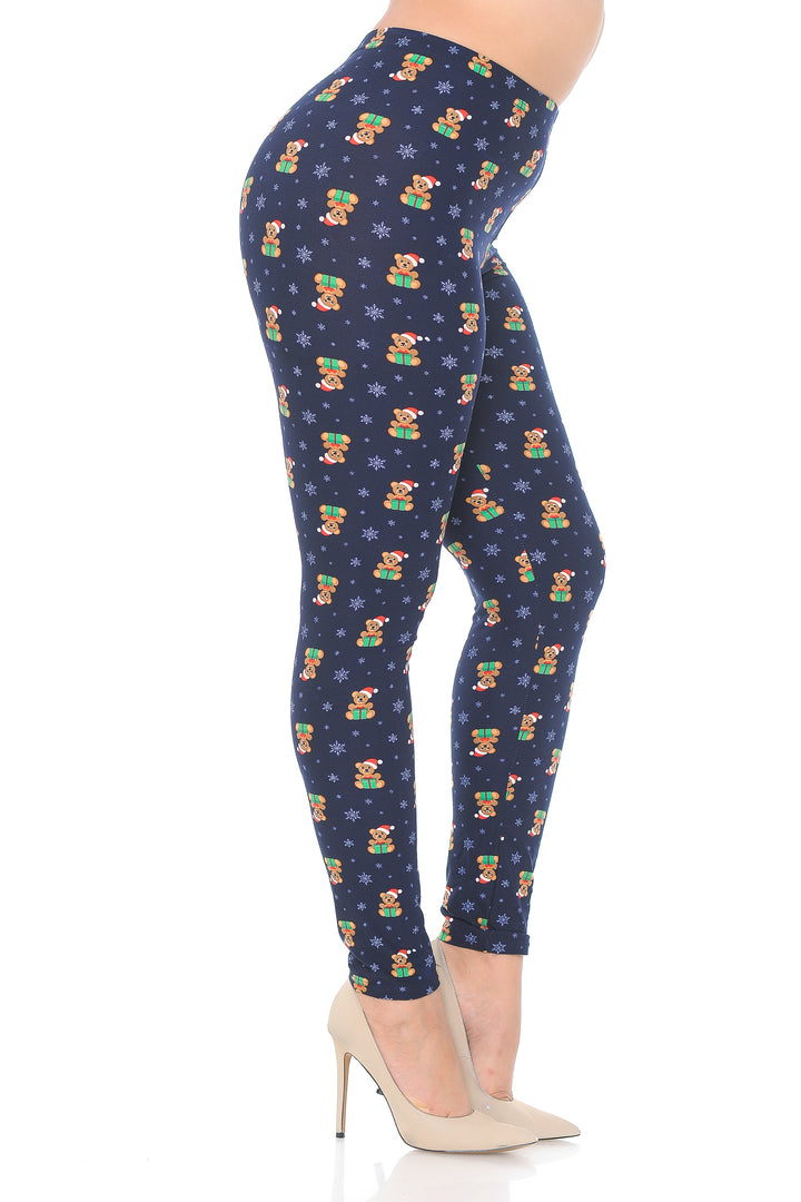 Buttery Smooth Christmas Teddy Bears Plus size Leggings