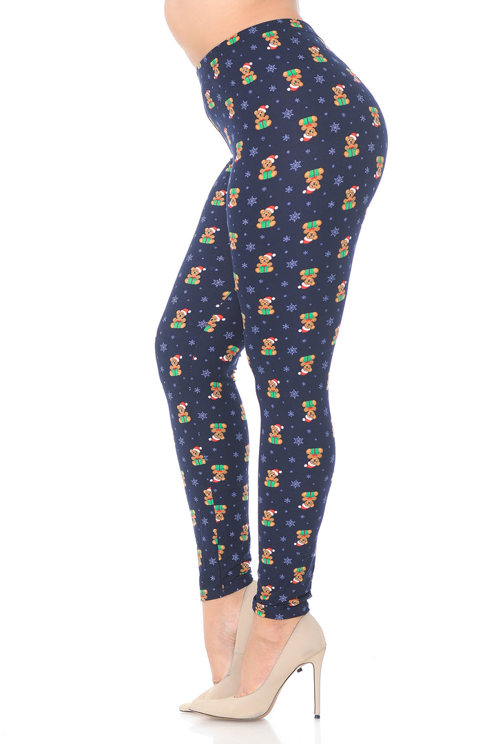 Buttery Smooth Christmas Teddy Bears Plus size Leggings