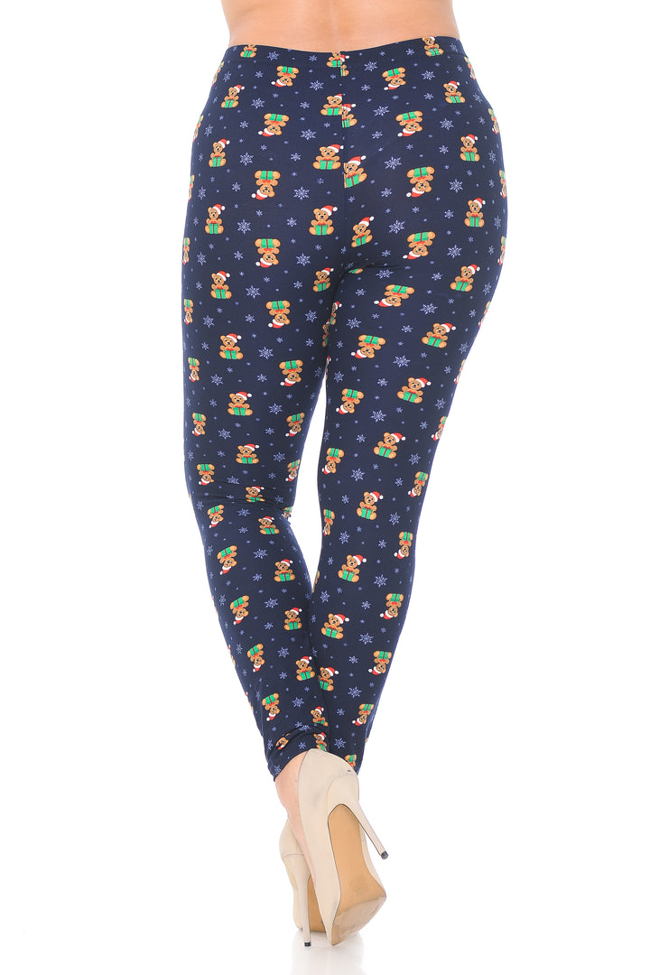Buttery Smooth Christmas Teddy Bears Plus size Leggings