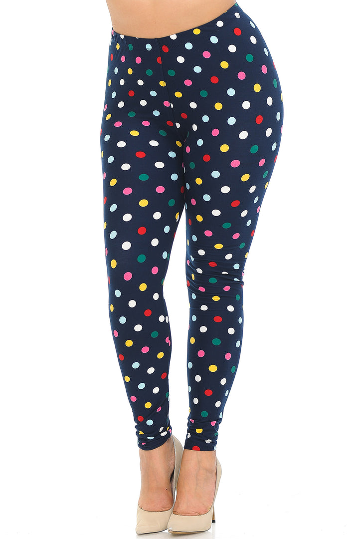 Buttery Smooth Colorful Polka Dot Plus Size Leggings