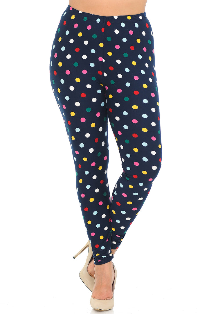 Buttery Smooth Colorful Polka Dot Plus Size Leggings