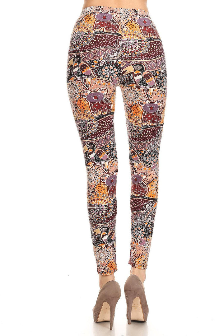 Buttery Smooth Mosaic Tribal Animal Plus Size Leggings