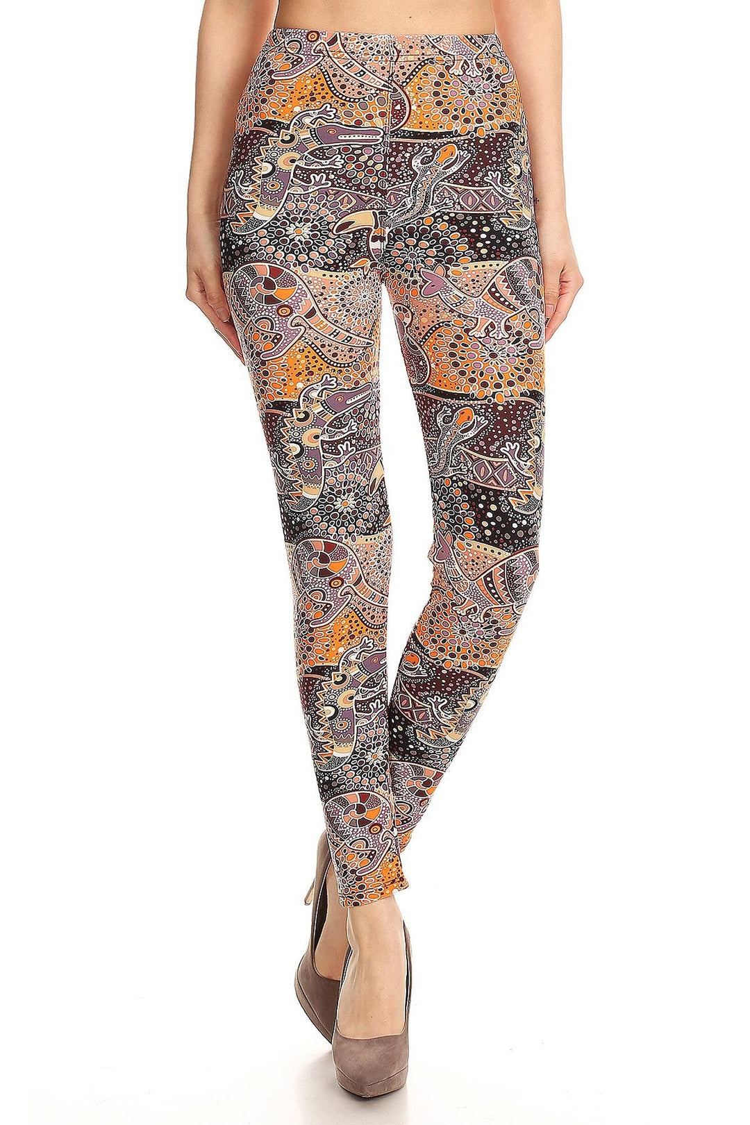 Buttery Smooth Mosaic Tribal Animal Plus Size Leggings