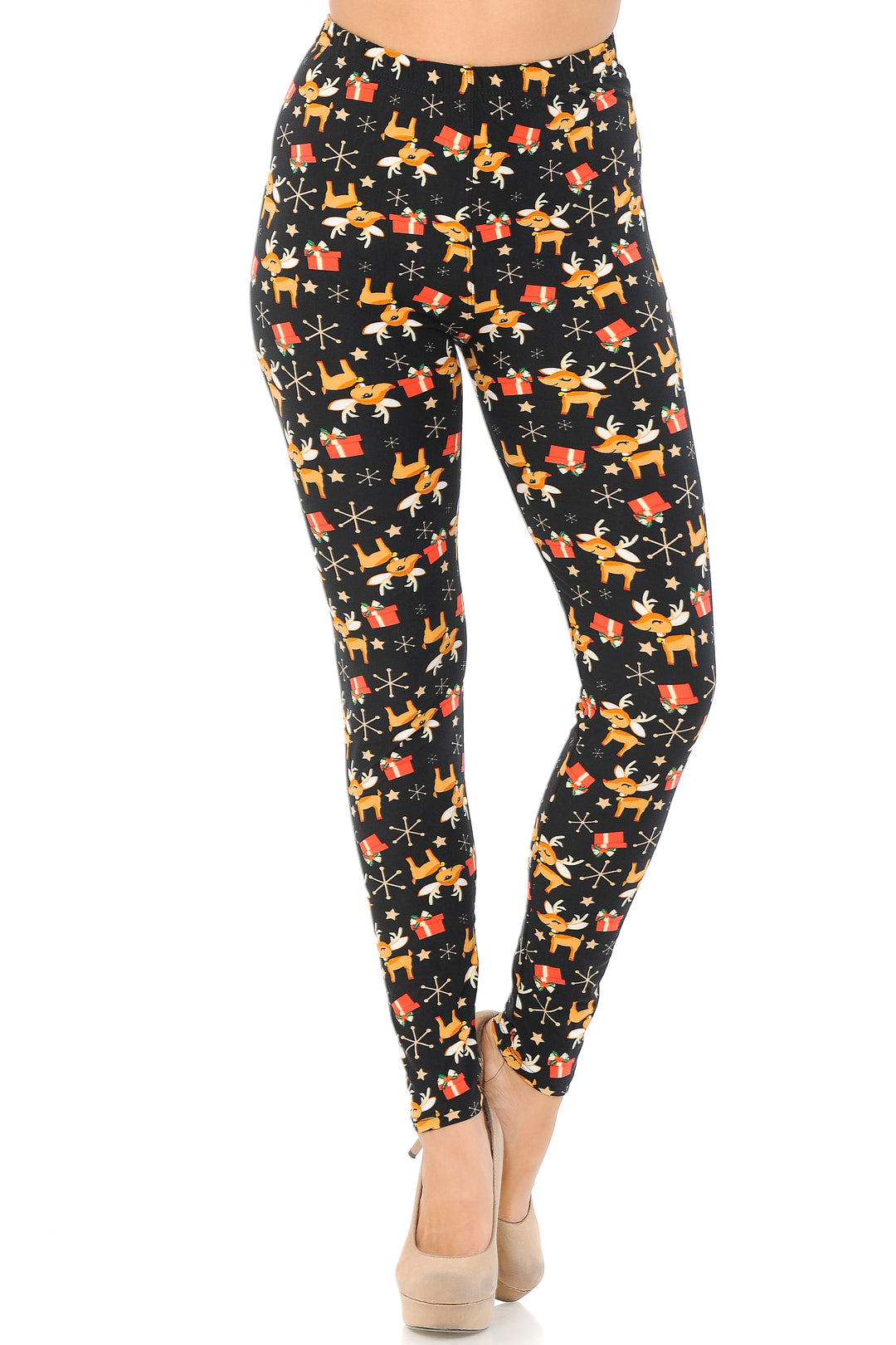 Buttery Soft Presents and Baby Reindeer Christmas Plus Size Leggings