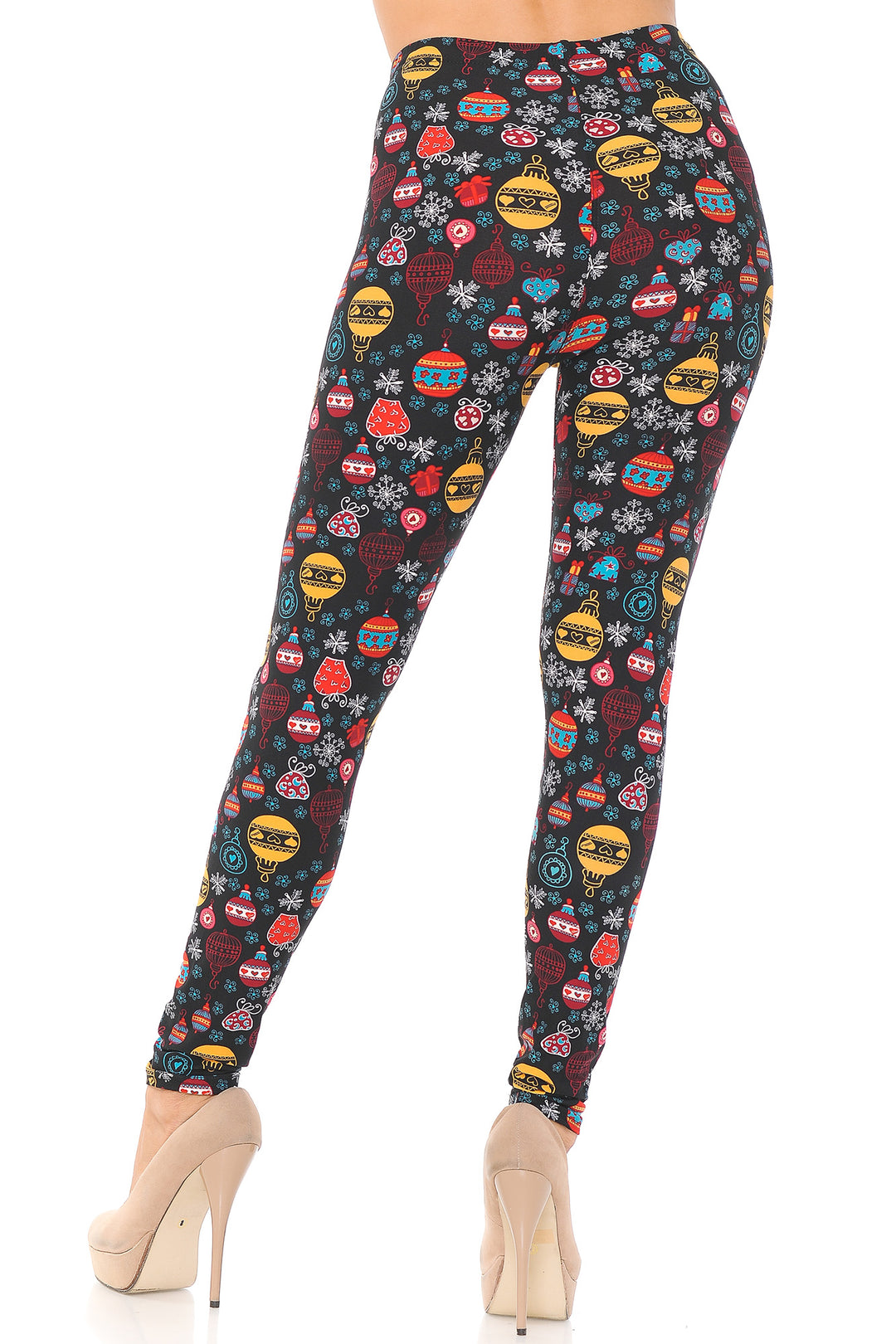 Buttery Soft Colorful Hanging Christmas Ornaments Plus Size Leggings