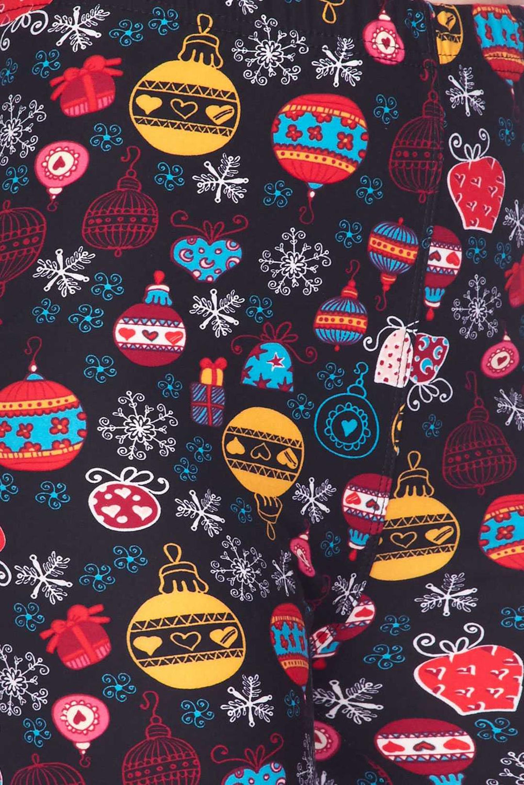 Buttery Soft Colorful Hanging Christmas Ornaments Plus Size Leggings