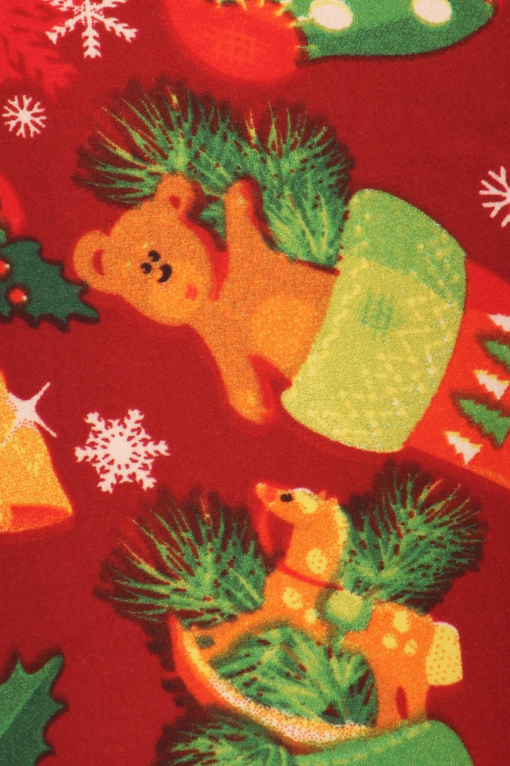 Buttery Soft Ruby Red Christmas Stocking Plus Size Leggings