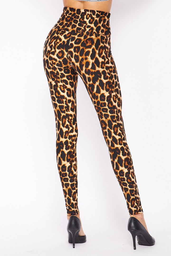 Buttery Smooth Bold and Beautiful High Waist Leopard Plus Size Leggings - 5 Inch Waist