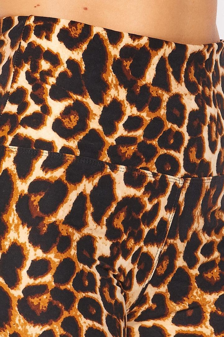 Buttery Smooth Bold and Beautiful High Waist Leopard Plus Size Leggings - 5 Inch Waist