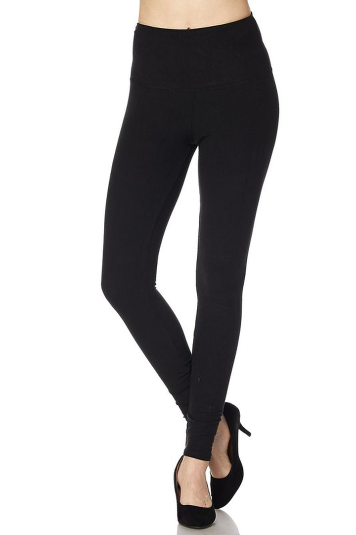 Buttery Smooth High Waisted Plus Size Basic Solid Leggings