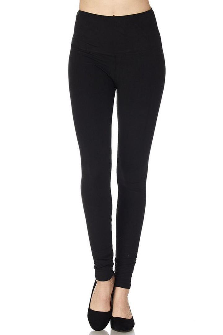 Buttery Smooth High Waisted Plus Size Basic Solid Leggings