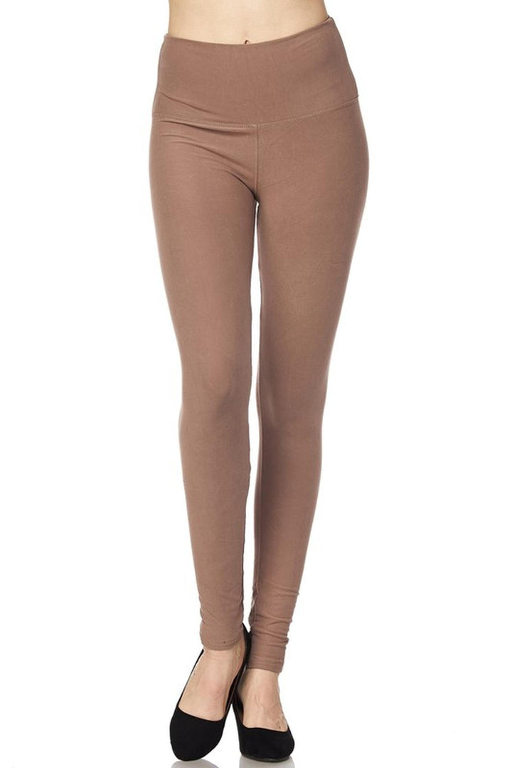 Buttery Smooth High Waisted Plus Size Basic Solid Leggings