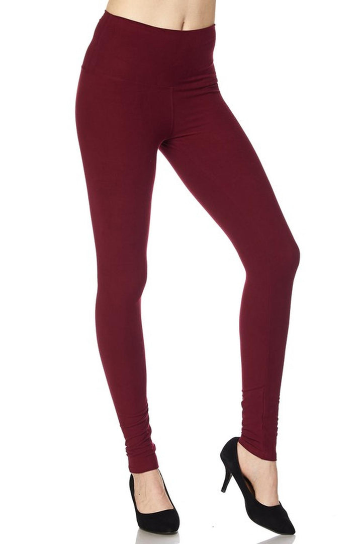 Buttery Smooth High Waisted Plus Size Basic Solid Leggings