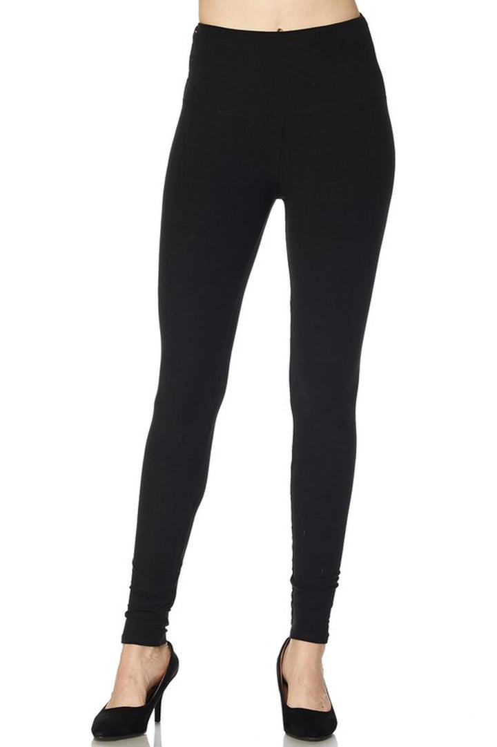 Buttery Smooth High Waisted Plus Size Basic Solid Leggings