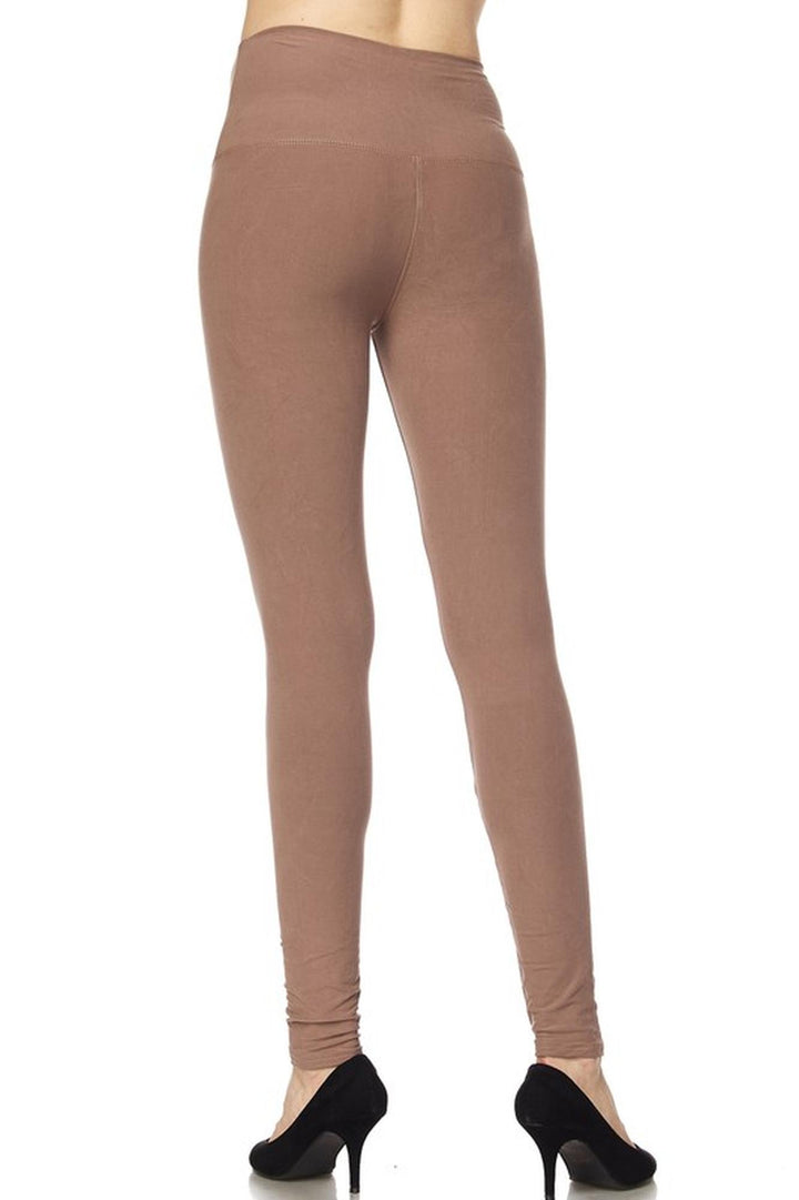 Buttery Smooth High Waisted Plus Size Basic Solid Leggings