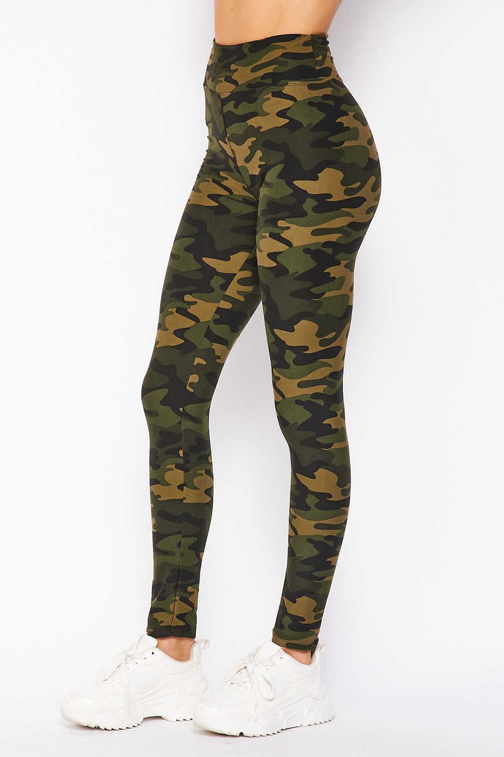 Buttery Smooth Olive Green Camouflage High Waist Leggings