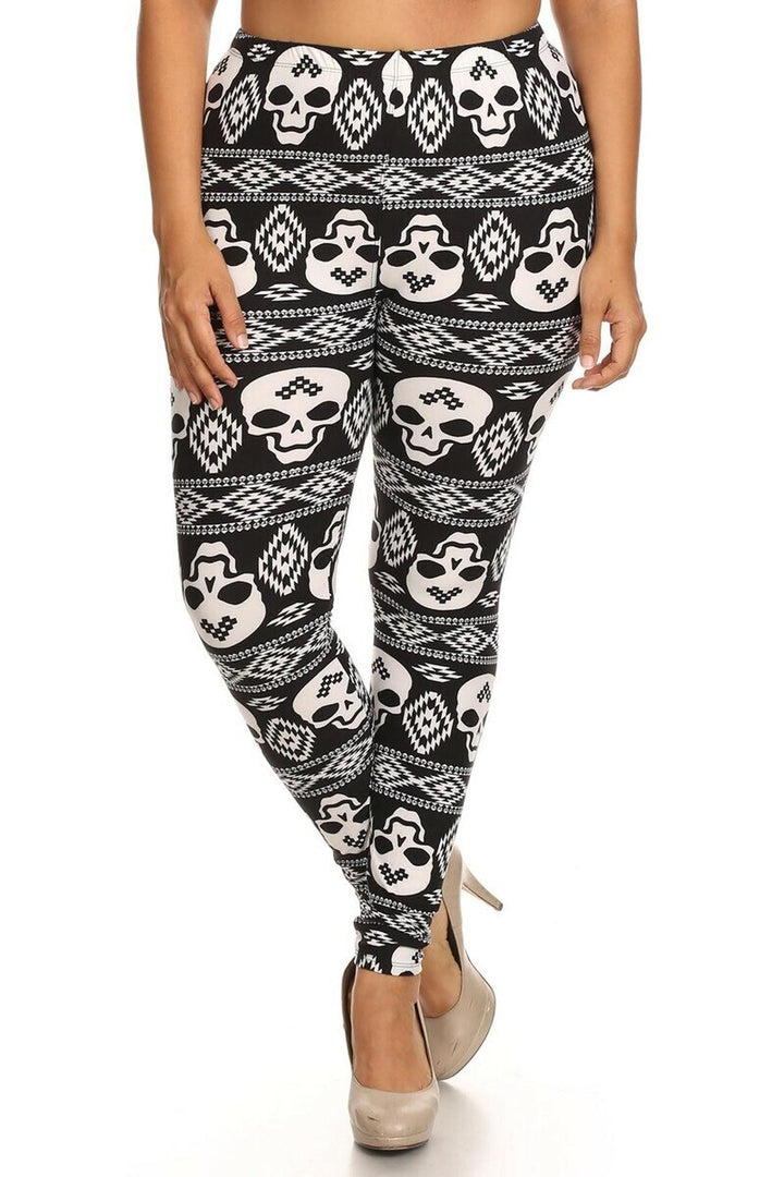 Buttery Smooth Skull Tribe Plus Size Leggings