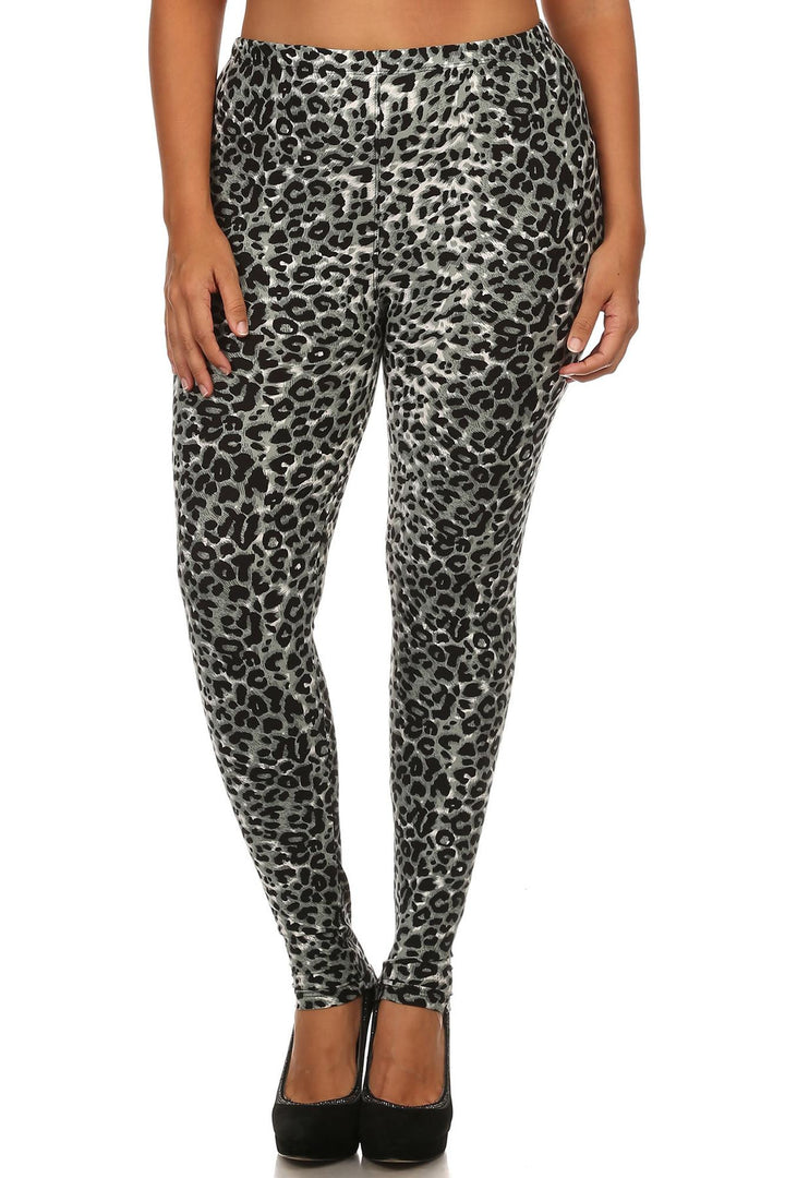 Buttery Smooth Snow Leopard Plus Size Leggings
