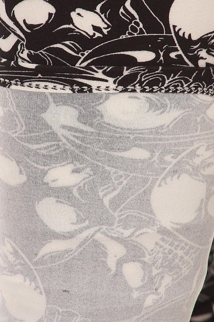 Buttery Smooth Black Layers of Skulls Plus Size Leggings