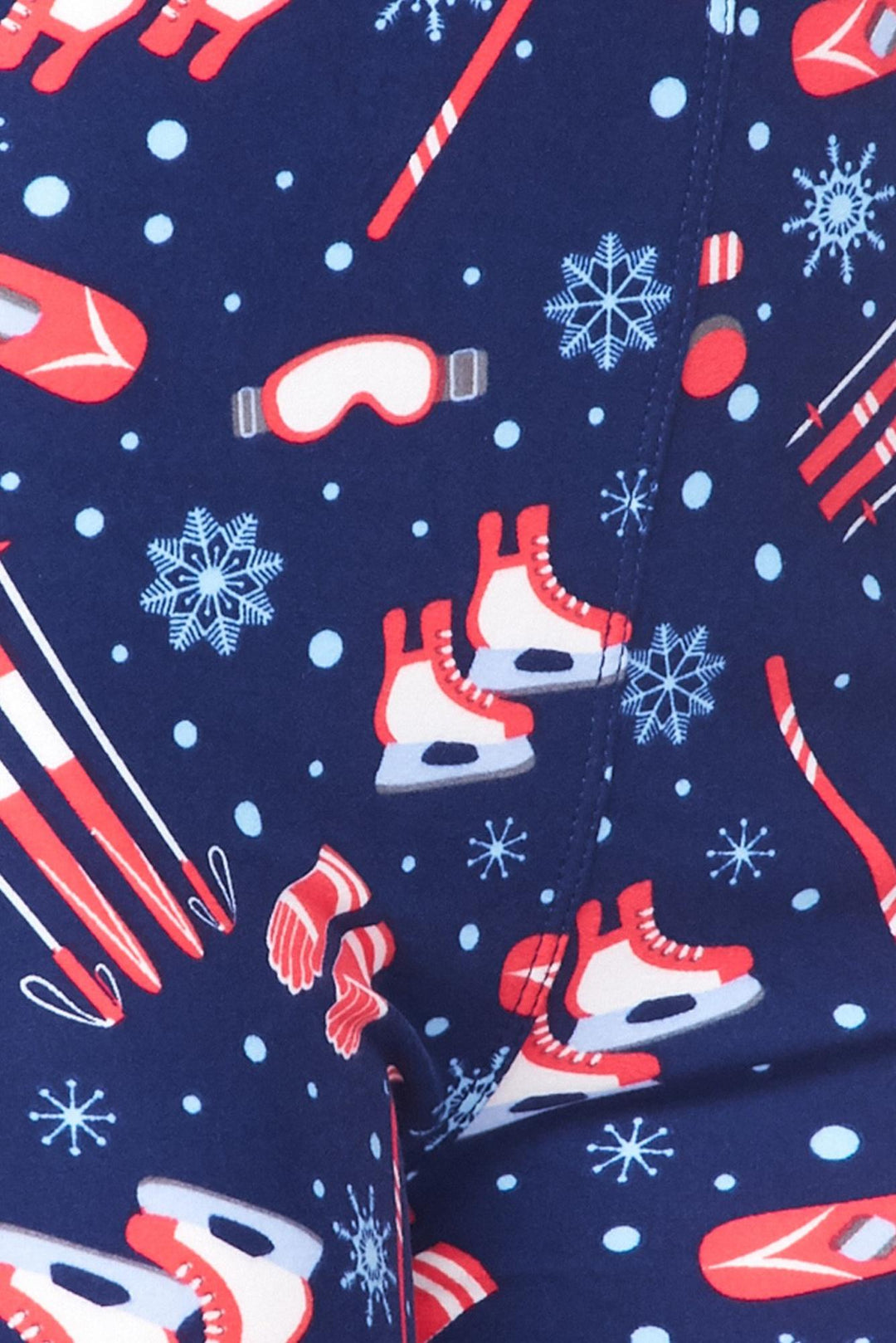 Buttery Smooth Winter Sports and Snowflakes Plus Size Leggings