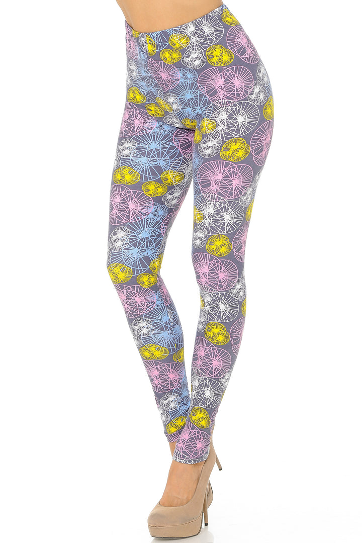 Buttery Smooth Geometric Spindles Plus Size Leggings
