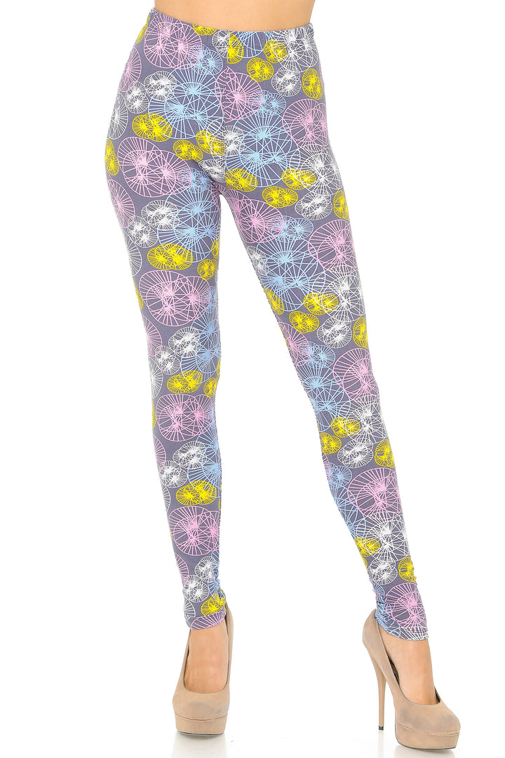 Buttery Smooth Geometric Spindles Plus Size Leggings
