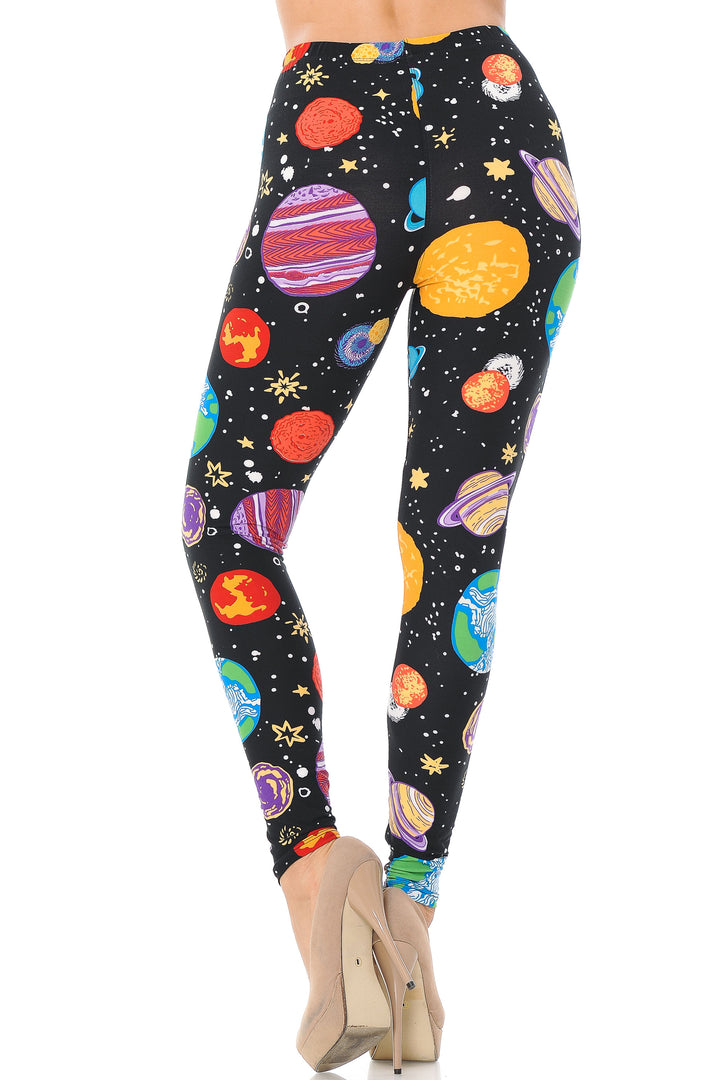 Buttery Smooth Planets in Space Plus Size Leggings