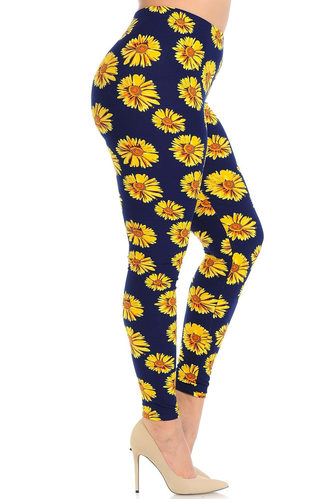 Buttery Smooth Summer Daisy Plus Size Leggings