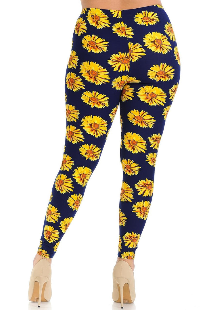 Buttery Smooth Summer Daisy Plus Size Leggings