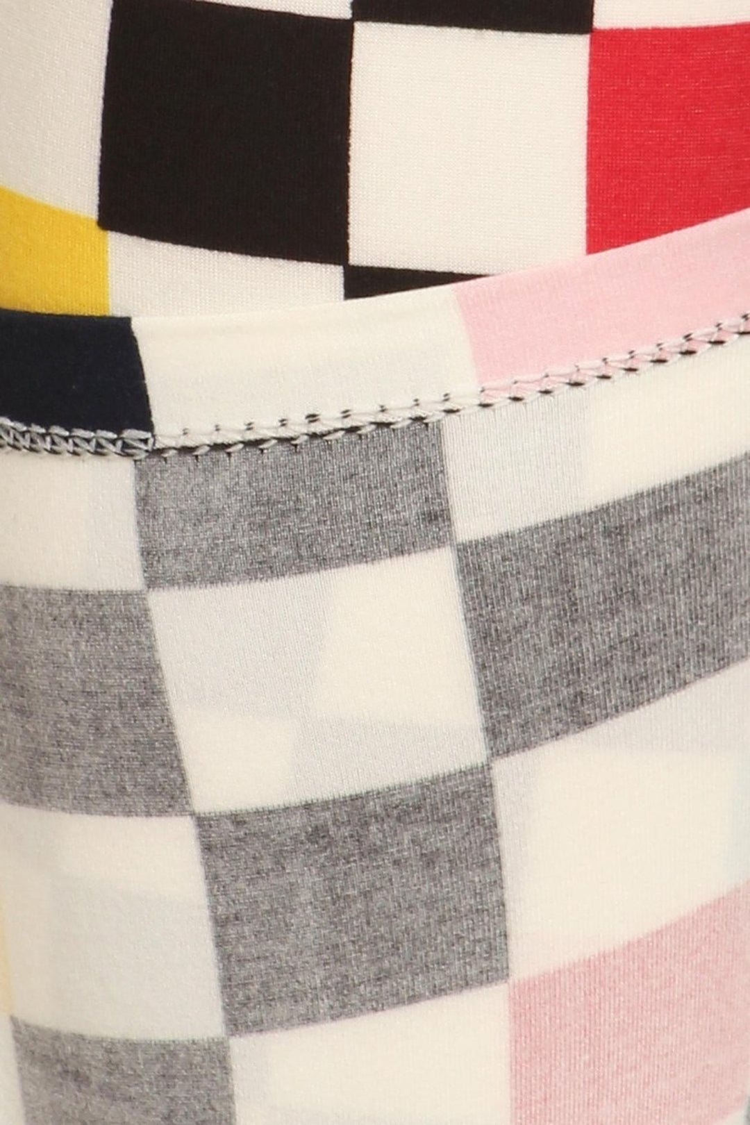 Buttery Smooth Color Accent Checkered Plus Size Leggings