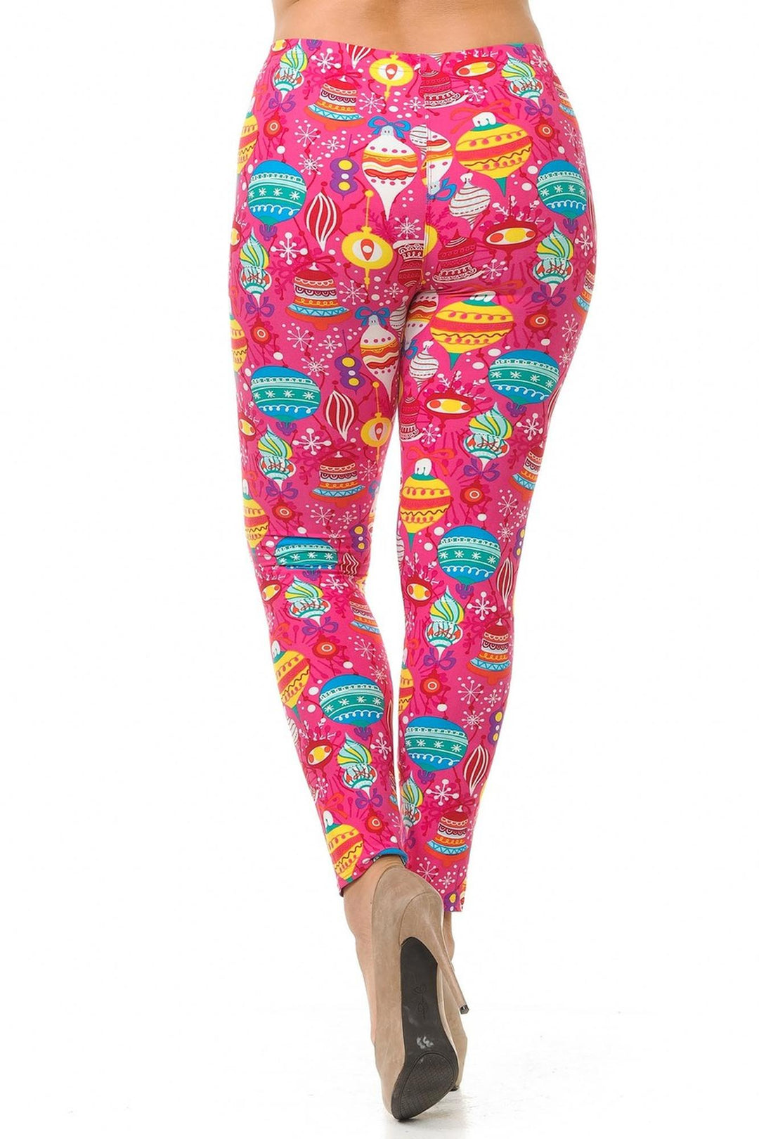 Buttery Soft Pink Christmas Plus Size Leggings
