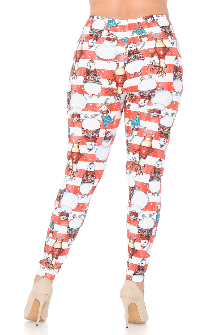 Buttery Smooth Vintage Christmas Figurine Plus Size Leggings
