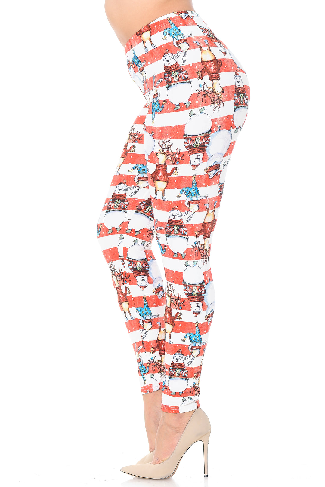 Buttery Smooth Vintage Christmas Figurine Plus Size Leggings