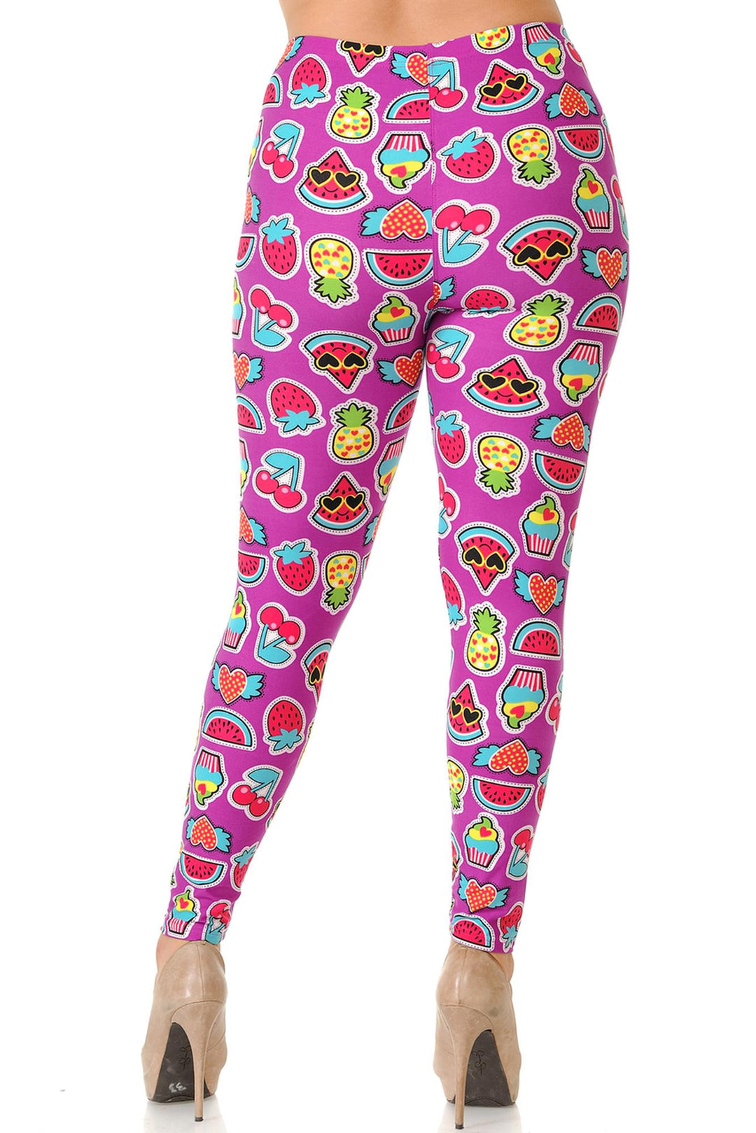 Buttery Smooth  Cartoon Fruit Plus Size Leggings