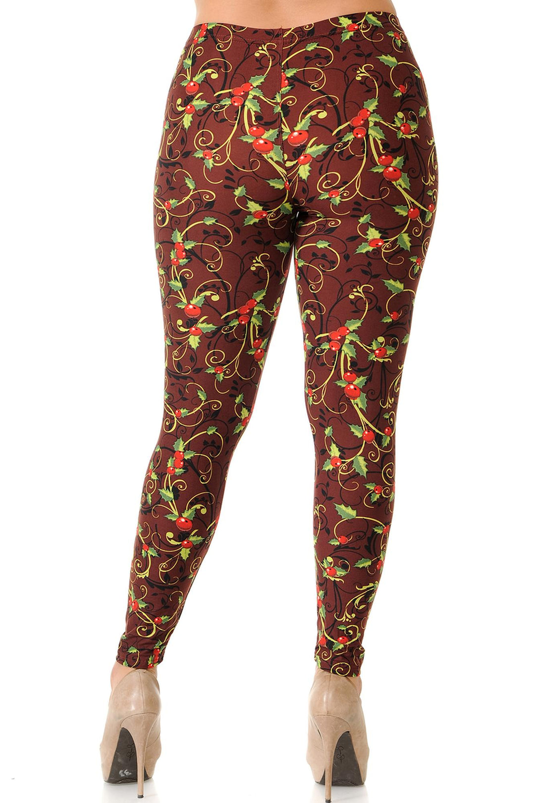 Buttery Soft Christmas Holly Plus Size Leggings