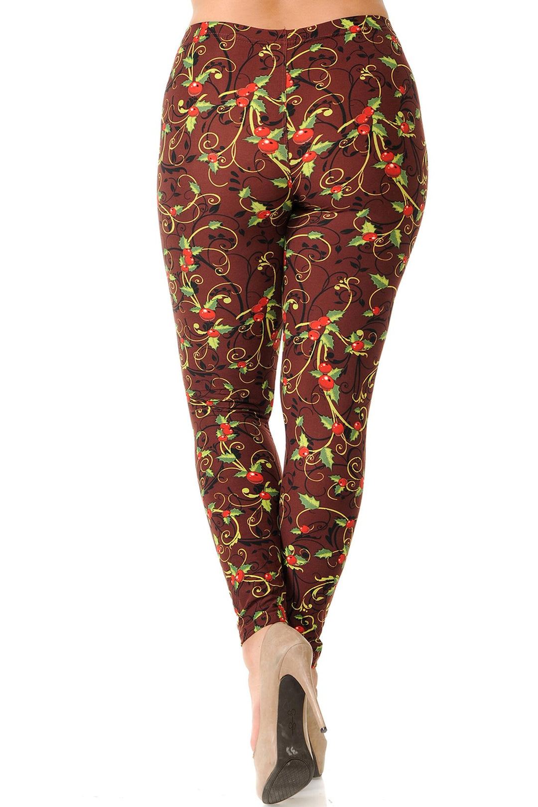 Buttery Soft Christmas Holly Plus Size Leggings