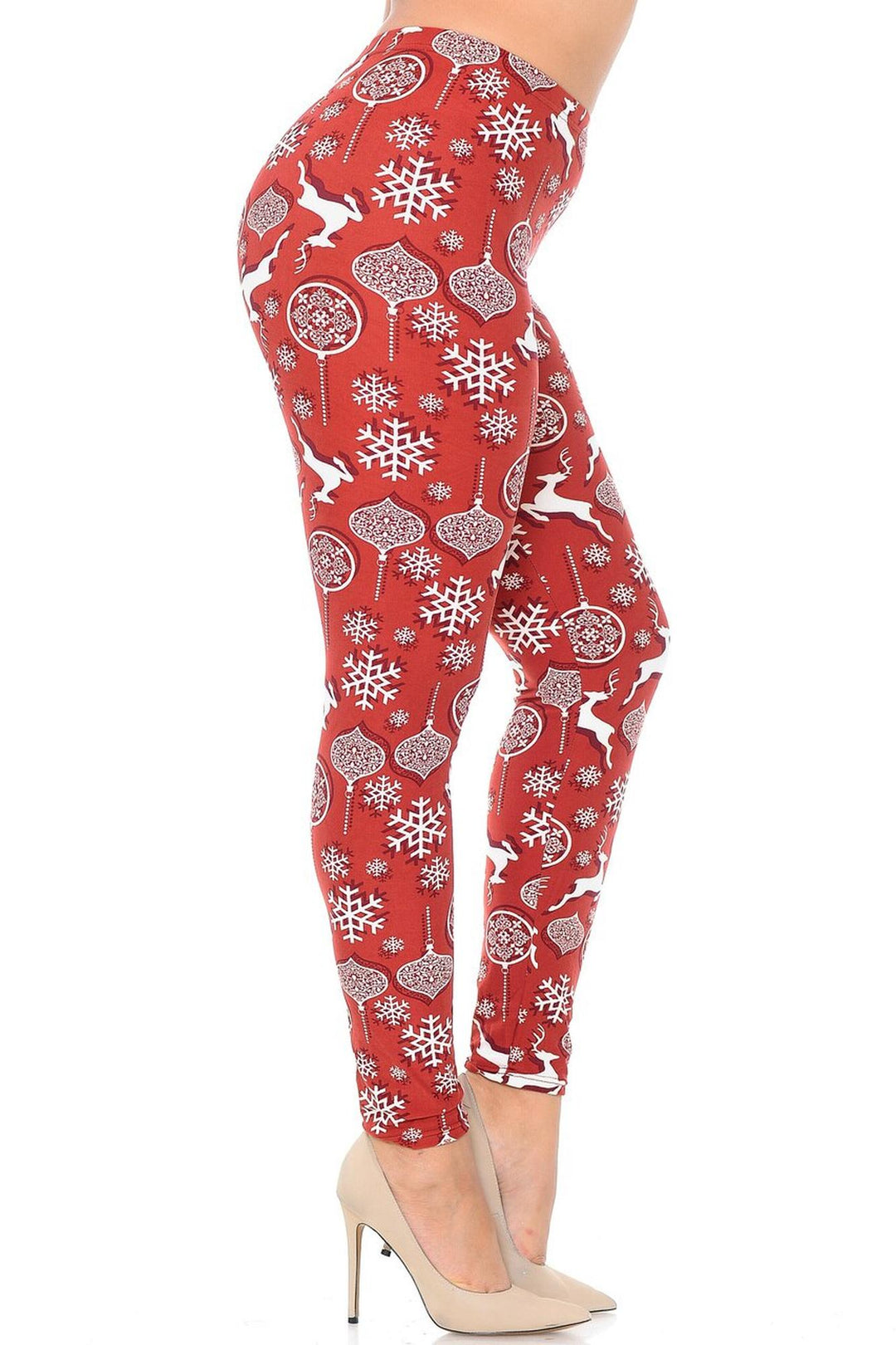 Buttery Smooth Jumping Christmas Reindeer Plus Size Leggings