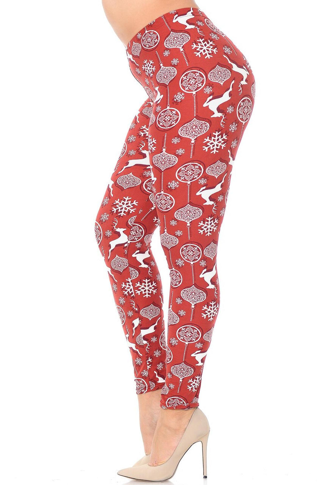 Buttery Smooth Jumping Christmas Reindeer Plus Size Leggings