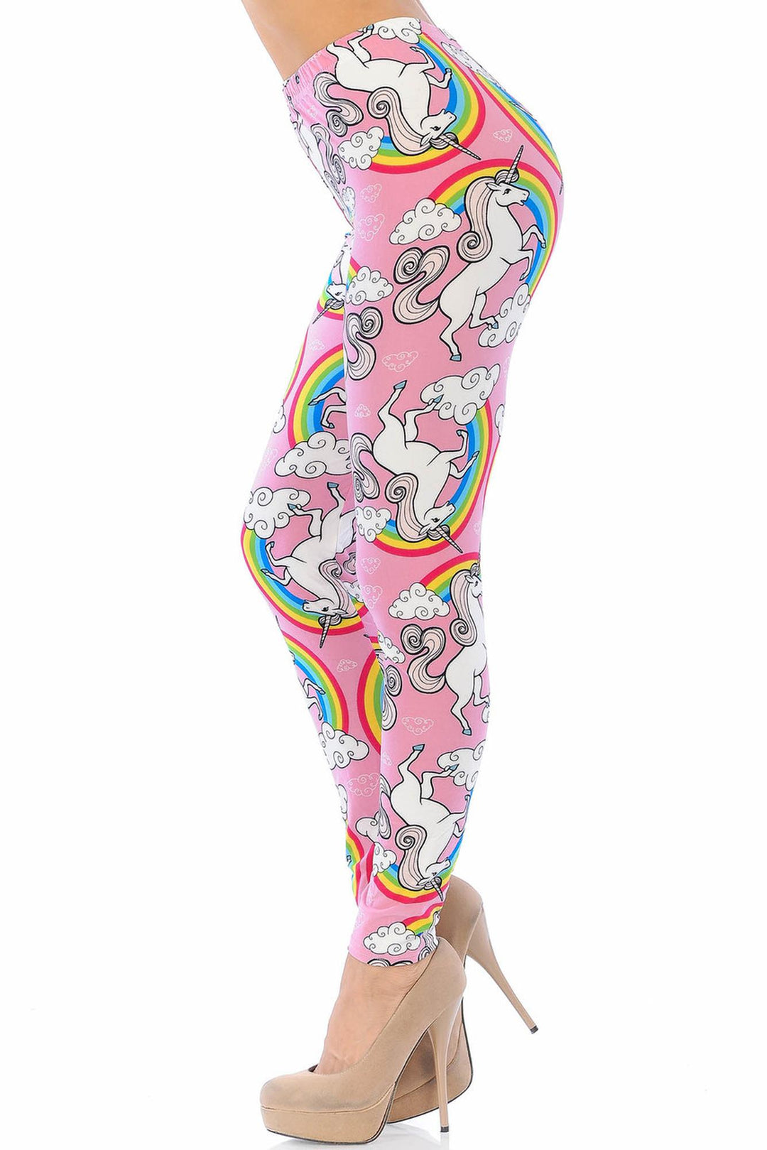 Buttery Smooth Pink Rainbow Unicorn Plus Size Leggings