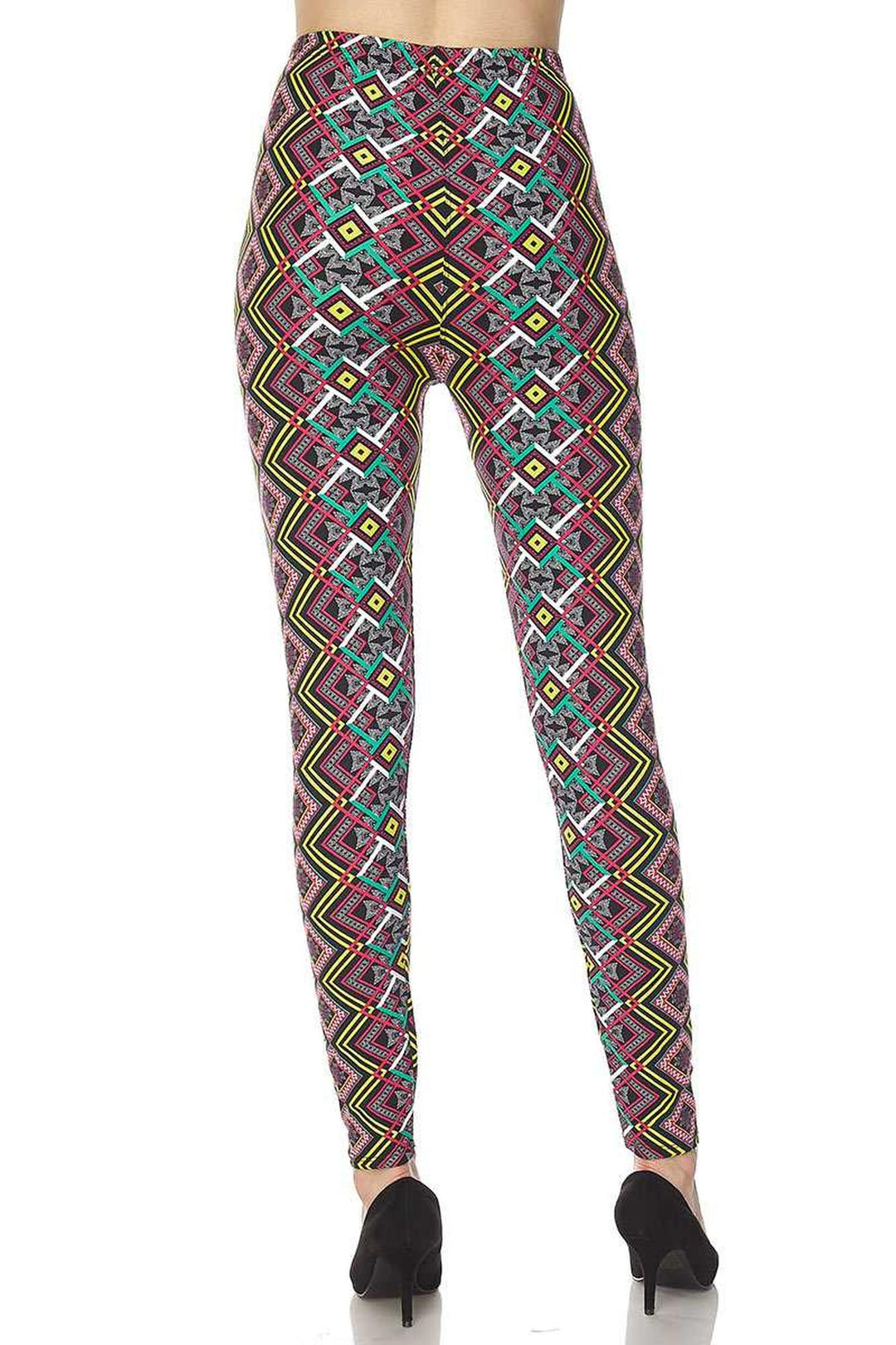 Buttery Smooth Angled Colorful Symmetry Plus Size Leggings