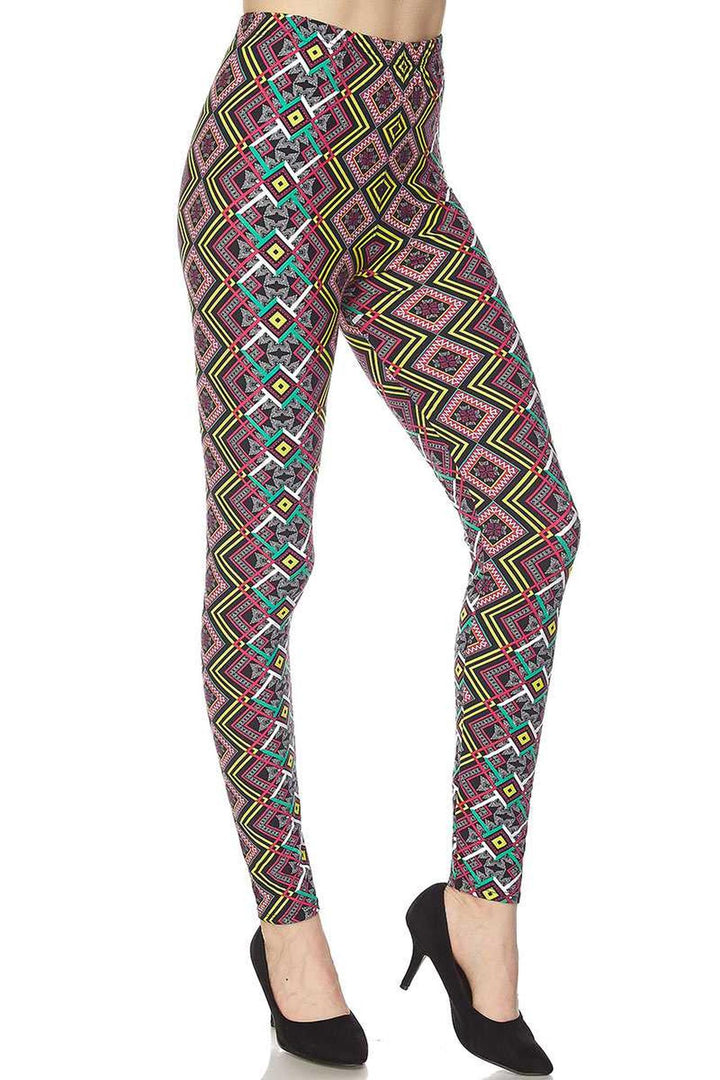 Buttery Smooth Angled Colorful Symmetry Plus Size Leggings