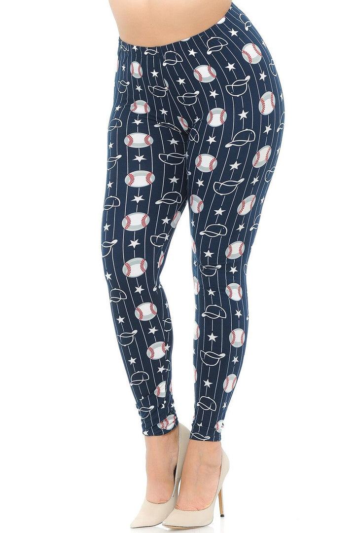 Buttery Smooth I Love Baseball Plus Size Leggings