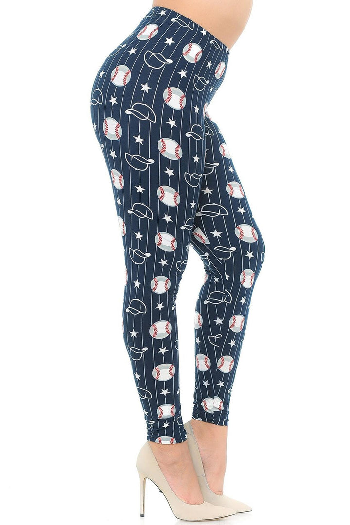 Buttery Smooth I Love Baseball Plus Size Leggings