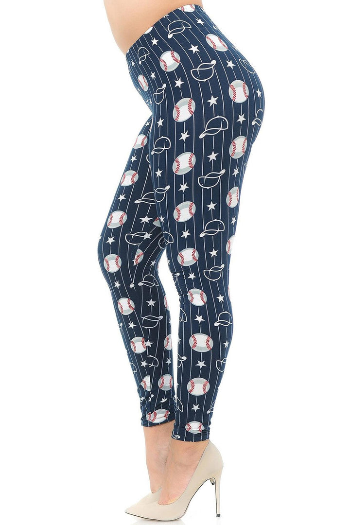Buttery Smooth I Love Baseball Plus Size Leggings